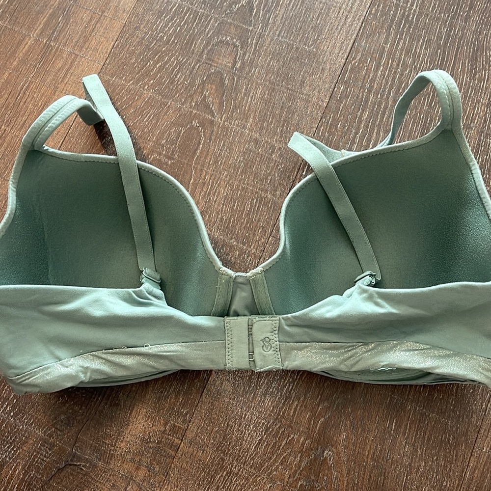 Victoria’s secret Bra 34DD Green Blue Lined Demi Style - Picture 3 of 8